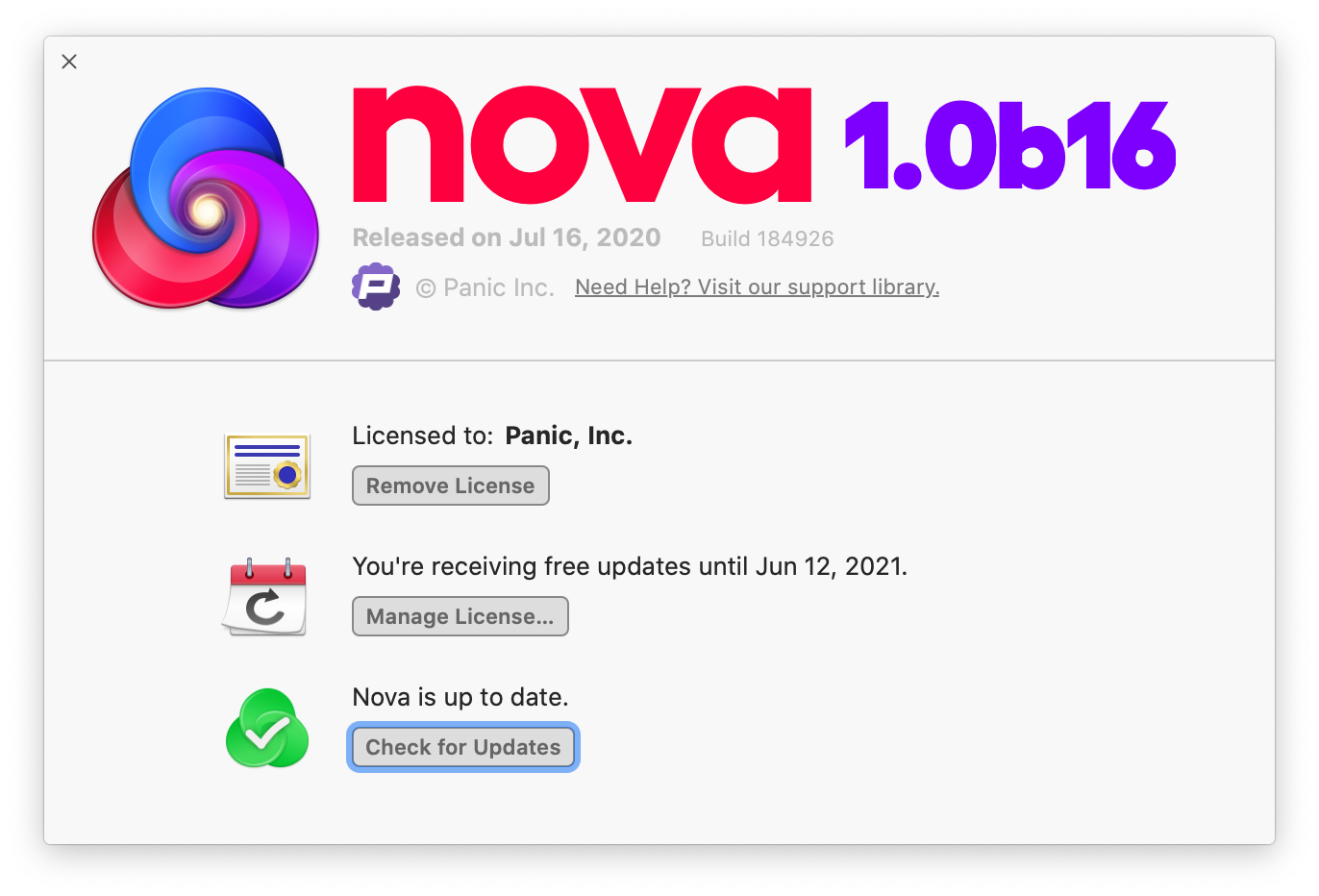 nova license info nova license info