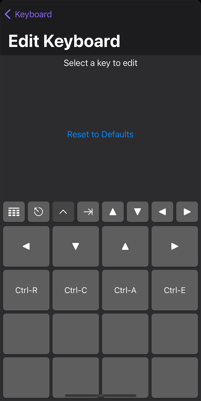 The Custom Keyboard in Edit mode. The Custom Keyboard in Edit mode.